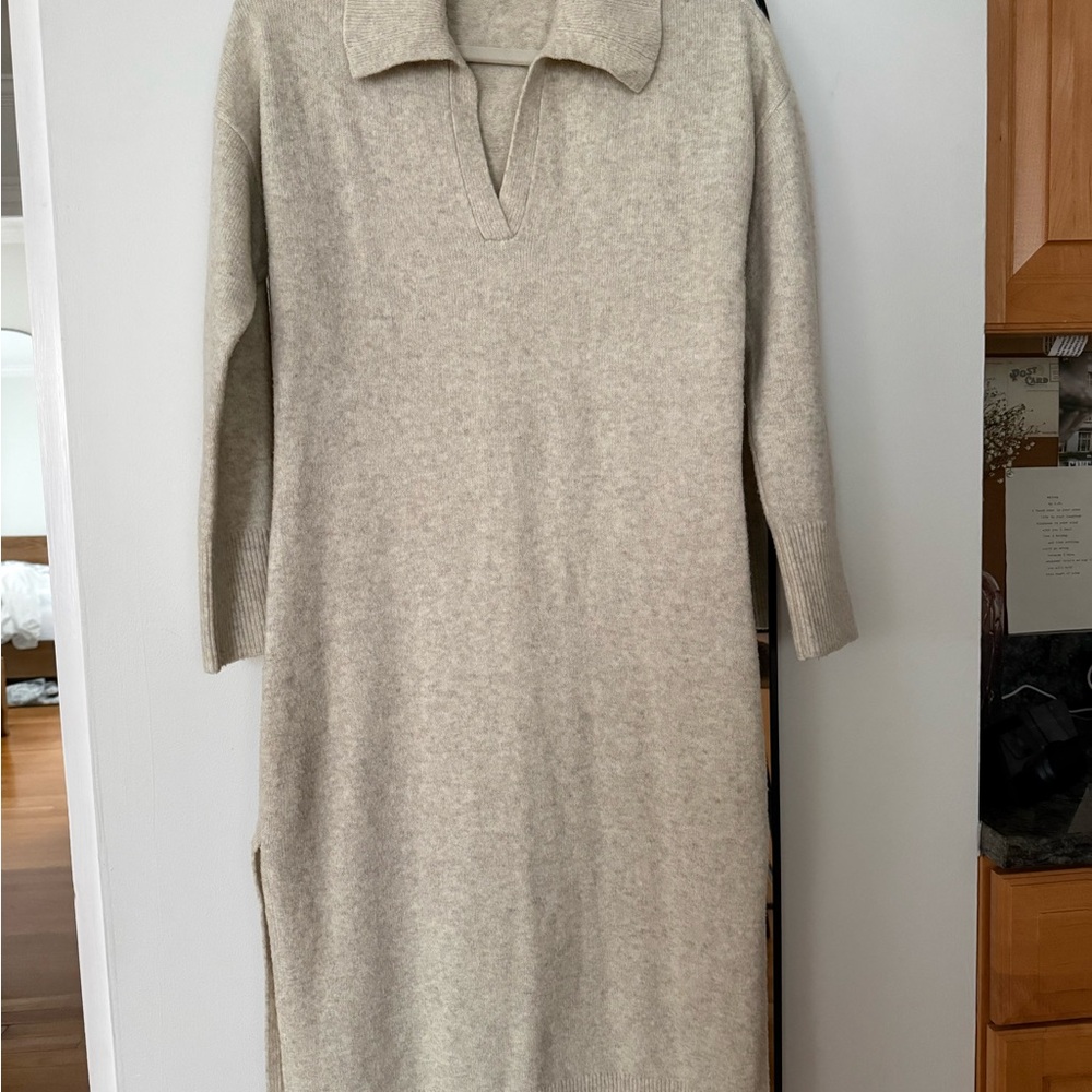 Cream Knit Sweater Dress